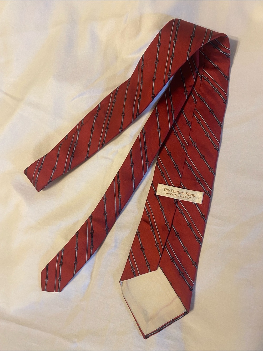 Red Diagonal Stripe Tie